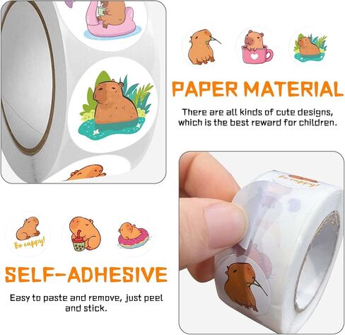 500 Pcs Capybara Stickers Cute Animal Decals for Water Bottle Laptop Luggage Snowboard Guitar Scrapbook in Saudi Arabia