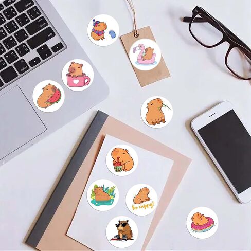 500 Pcs Capybara Stickers Cute Animal Decals for Water Bottle Laptop Luggage Snowboard Guitar Scrapbook in Saudi Arabia