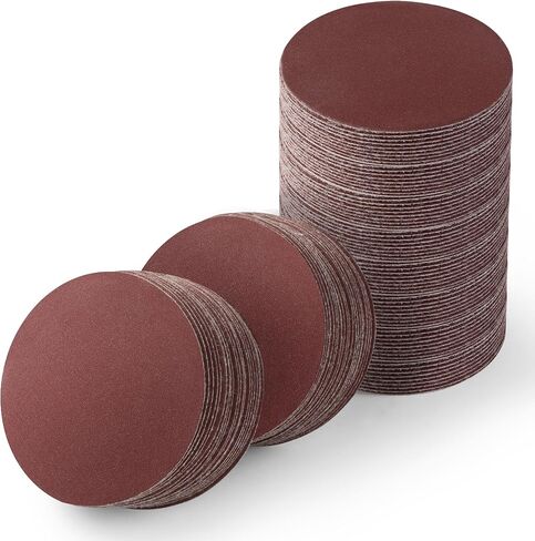 100PCS 2 Inch Hook and Loop Sanding Discs No-Hole Sandpaper 600 Grit Orbital Sander Pads for Sanders Drill Aluminum Oxide Sandpaper Discs for Woodworking Wood Automotive Metal in Kuwait
