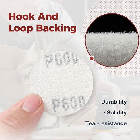 100PCS 2 Inch Hook and Loop Sanding Discs No-Hole Sandpaper 600 Grit Orbital Sander Pads for Sanders Drill Aluminum Oxide Sandpaper Discs for Woodworking Wood Automotive Metal in Kuwait