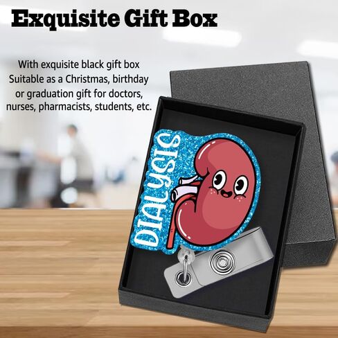 Dialysis Technician Retractable Glitter Irregular Badge Reel with Alligator Clip, Funny Badge Holder Gift for Dialysis Tech Nephrology Kidney Doctor Nurse MD RN Nursing Medical Work Office in Kuwait