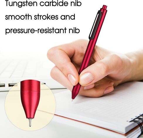 Retractable Ballpoint Pens, 0.7mm Black Rolling Ball Pens Bulk 8 Pcs, Fine Point Smooth Writing Pens for Writing Journaling Taking Notes School Office Home in Saudi Arabia
