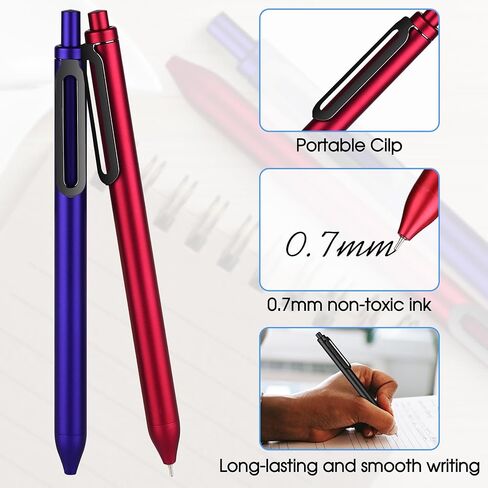 Retractable Ballpoint Pens, 0.7mm Black Rolling Ball Pens Bulk 8 Pcs, Fine Point Smooth Writing Pens for Writing Journaling Taking Notes School Office Home in Saudi Arabia