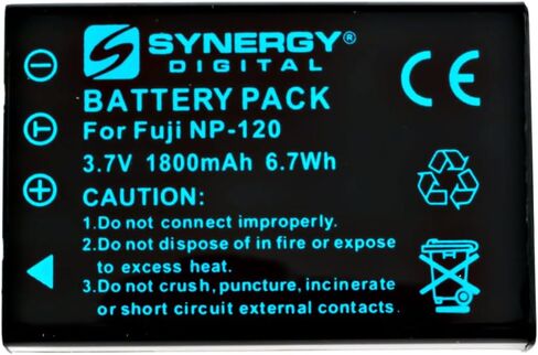 بطاريات الكاميرا الرقمية Synergy، متوافقة مع كاميرا Ricoh DB-43 الرقمية، (ليثيوم أيون، 3.7 فولت، 1800 مللي أمبير)، بديلة لبطارية Fuji NP-120، حزمة التحرير والسرد تتضمن: 2 × بطاريات SDNP120 in Saudi Arabia