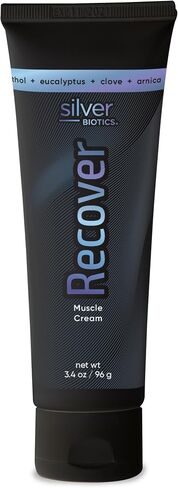 Recover Muscle Cream | 20 ppm Patented Silver Solution | Arnica | Jojoba Oil | Camphor | Vitamin E | Silver Strong | 3.4 Oz in Saudi Arabia