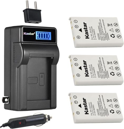 Kastar EN-EL5 LCD AC Battery Charger Compatible with Nikon Coolpix P90, Coolpix P100, Coolpix P500, Coolpix P510, Coolpix P520, Coolpix P530, Coolpix P5000, Coolpix P5100 Digital Cameras in Saudi Arabia