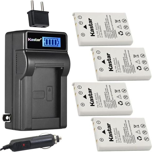 Kastar EN-EL5 LCD AC Battery Charger Compatible with Nikon Coolpix P90, Coolpix P100, Coolpix P500, Coolpix P510, Coolpix P520, Coolpix P530, Coolpix P5000, Coolpix P5100 Digital Cameras in Saudi Arabia