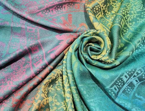 Woven Rainbow color Elephant in Circle Pride Soft Fringe Pashmina Shawl Scarf Wrap in Saudi Arabia