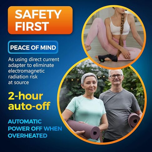 Heated Foot Ankle Brace Wraps for Planters Fasciitis and Achilles Tendinitis Pain Relief, 4 Auto Off Timers Moist Heat Heating Pad for Men Women Arthritis Injury in Kuwait