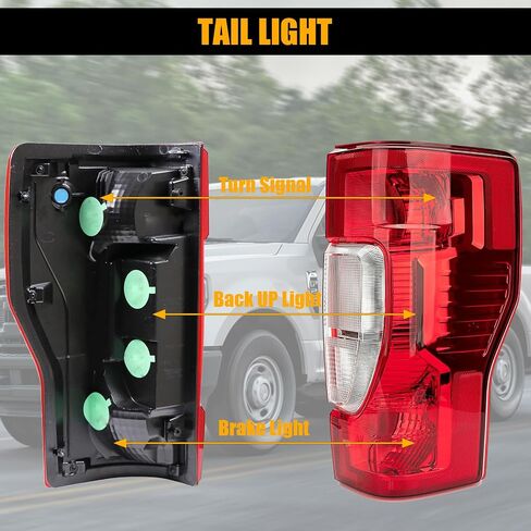 مصابيح خلفية متوافقة مع Ford F250 F350 Super Duty 2020 2021 2022 مصابيح فرامل ضوء خلفي هالوجين مصابيح خلفية مصابيح خلفية غير LED غير عمياء (جانب السائق الأيسر) in Saudi Arabia