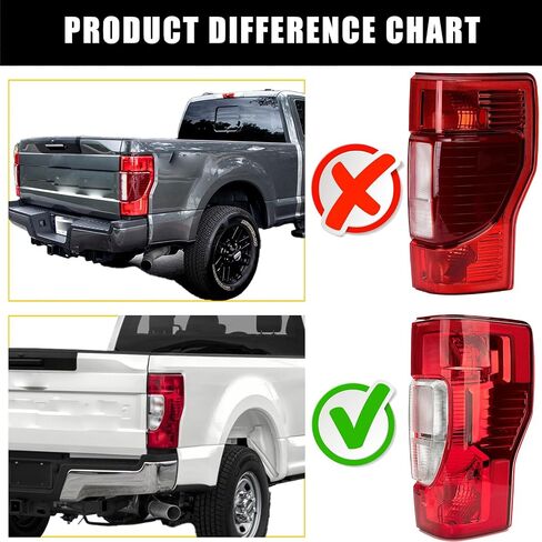 مصابيح خلفية متوافقة مع Ford F250 F350 Super Duty 2020 2021 2022 مصابيح فرامل ضوء خلفي هالوجين مصابيح خلفية مصابيح خلفية غير LED غير عمياء (جانب السائق الأيسر) in Saudi Arabia