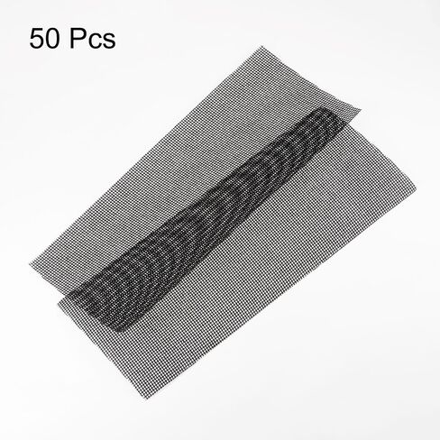 HARFINGTON 50pcs 100 Grits Mesh Sanding Screen Sheets 4-1/2" x 11" Wet or Dry Sandpaper Dust Free Abrasive Pads for Car Wood Drywall Metal Polishing & Grinding in Saudi Arabia