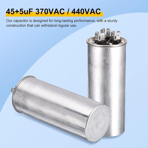 PATIKIL CBB65 Dual Run Start Capacitor,3Pack 45+5uF 370VAC 440VAC, Circular Run Capacitor, for Air Conditioner Cool Heat Pump Condenser Straight, AC Motor Fan Starting in Saudi Arabia