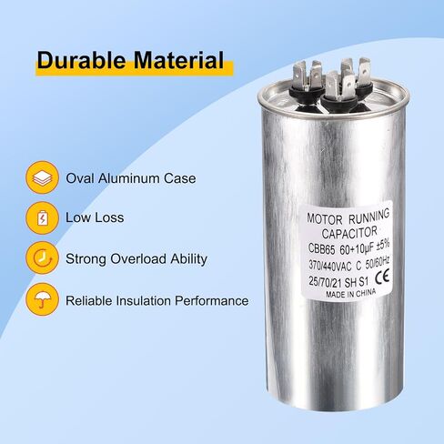 PATIKIL CBB65 Dual Run Start Capacitor,3Pack 45+5uF 370VAC 440VAC, Circular Run Capacitor, for Air Conditioner Cool Heat Pump Condenser Straight, AC Motor Fan Starting in Saudi Arabia