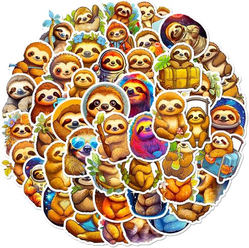 Elephant Stickers Pack 50PCS Cute Animal Stickers for Kids Adults, Kawaii Stickers for Water Bottles Laptop Luggage Icicrim Vinyl Waterproof Stickers Decals in Kuwait