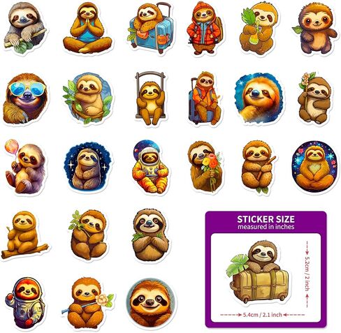 Elephant Stickers Pack 50PCS Cute Animal Stickers for Kids Adults, Kawaii Stickers for Water Bottles Laptop Luggage Icicrim Vinyl Waterproof Stickers Decals in Kuwait