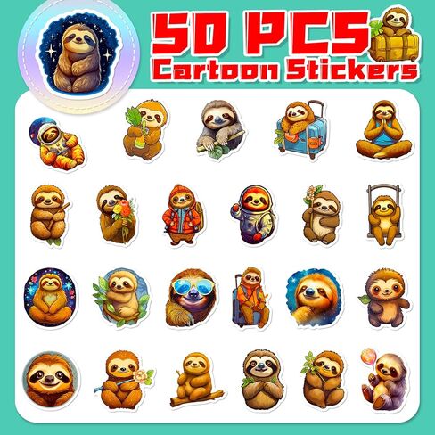 Elephant Stickers Pack 50PCS Cute Animal Stickers for Kids Adults, Kawaii Stickers for Water Bottles Laptop Luggage Icicrim Vinyl Waterproof Stickers Decals in Kuwait