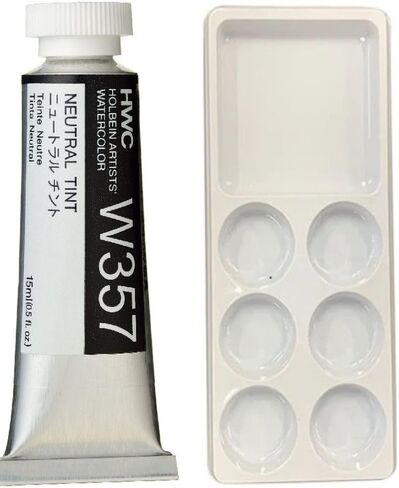 W357 Holbein Artist's Watercolor 15ml Tube (Neutral Tint) with 3pcs Paint Tray Palettes in Saudi Arabia