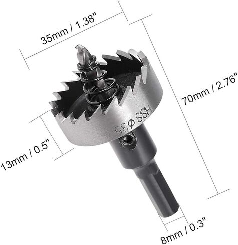 23mm HSS Drill Bit Hole Saw Cutter,HSS Hole Saw Kit, Hole Saw Drill Bit Set Cutter Tool, High Speed Steel Hole Saw Cutting Kit, HSS Drill Bit for Metal Alloy Wood (1 Pcs) in Kuwait