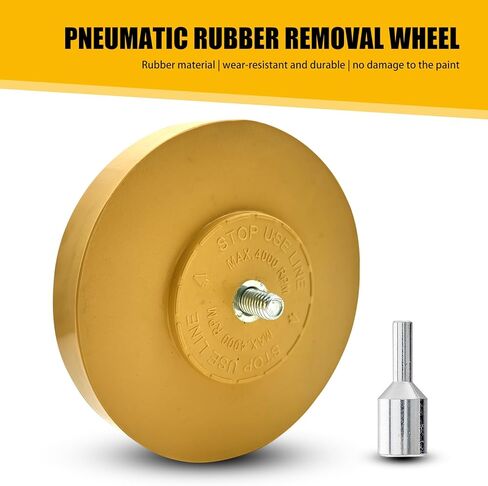 قطعة واحدة من قرص تفكيك لاصق هوائي للسيارة، تصميم مسطح على شكل مسطح، أداة تنظيف شريط طلاء العجلة المطاطية عالية المرونة، ملحق محمول، متوافق مع معظم موديلات السيارات (أصفر) in Kuwait