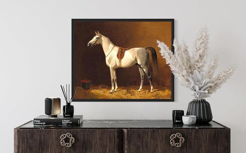 Black Stallion Art Print for Home Decor, Vitange Horse Riding Walking Artwork Wall Art Painting Photo Picture, Antique Farmhouse Decor (Black Stallion, 11x14 inches (Unframed)) in Saudi Arabia