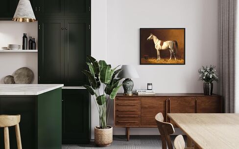 Black Stallion Art Print for Home Decor, Vitange Horse Riding Walking Artwork Wall Art Painting Photo Picture, Antique Farmhouse Decor (Black Stallion, 11x14 inches (Unframed)) in Saudi Arabia