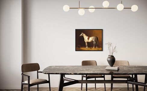 Black Stallion Art Print for Home Decor, Vitange Horse Riding Walking Artwork Wall Art Painting Photo Picture, Antique Farmhouse Decor (Black Stallion, 11x14 inches (Unframed)) in Saudi Arabia