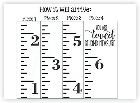 Loved Beyond Measure Vinyl Wall Art Decal Growth Chart - Kids Height Wall Chart Sticker - Kids Ruler Height Tracker in Berry in Saudi Arabia