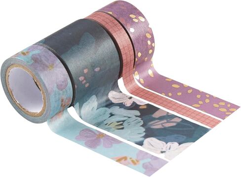 Erin Condren Washi Tape 4-Pack - Bold Blooms Accent Tape | Decorative and Stylish Adhesive Tape, Four 16 ft Rolls Printed Washi in Saudi Arabia