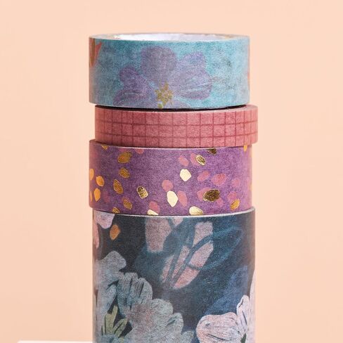 Erin Condren Washi Tape 4-Pack - Bold Blooms Accent Tape | Decorative and Stylish Adhesive Tape, Four 16 ft Rolls Printed Washi in Saudi Arabia