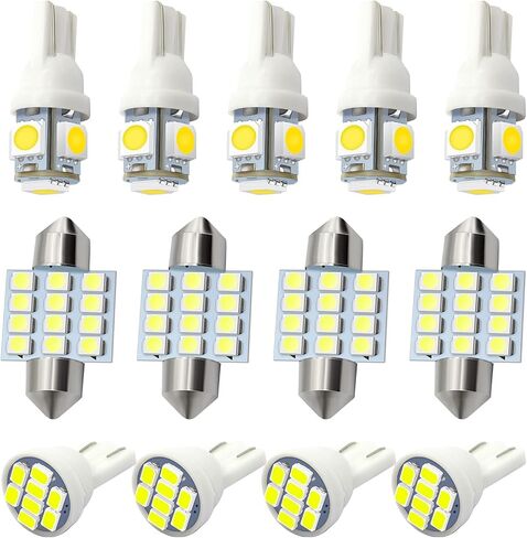 GXARTS 5SMD 194 LED لمبة الضوء 6000K 168 T10 2825 سيارة قبة خريطة باب المجاملة لوحة ترخيص أضواء + DE3175 DE3021 DE3022 31mm LED الداخلية قبة ضوء خريطة لمبة الباب المجاملة LED ضوء in Kuwait