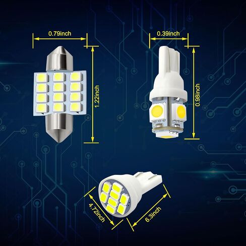 GXARTS 5SMD 194 LED لمبة الضوء 6000K 168 T10 2825 سيارة قبة خريطة باب المجاملة لوحة ترخيص أضواء + DE3175 DE3021 DE3022 31mm LED الداخلية قبة ضوء خريطة لمبة الباب المجاملة LED ضوء in Kuwait