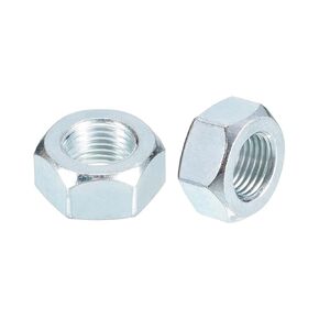 METALLIXITY Hex Nuts (#10-32) 100Pcs, Carbon Steel Fine Thread Zinc Plated Hexagon Nut Hardware - for DIY Home Repair Machinery, Silver White