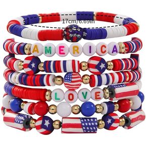 سوار يوم الذكرى-سوار هيشي البوهيمي للحفلات الوطنية، إكسسوارات الرابع من يوليو، هدية للزوجة والأخوات Bff in Kuwait