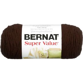 Bernat Super Value Yarn, 7 oz, Gauge 4 Medium Worsted, Chocolate