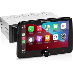 Planet Audio P100CPAC Car Stereo System - Apple CarPlay, Android Auto, 10.1 Inch Single Din, Touchscreen, Bluetooth Audio & Hands-Free Calling, Radio Receiver, No CD Player