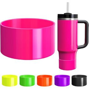 حذاء NBOOCUP نيون واقٍ من السيليكون لكأس ستانلي 20-40 أونصة، قارورة مائية 12-24 أونصة وحديثة بسيطة 20-40 أونصة، غطاء كم مضاد للانزلاق نيون لمزيد من الأكواب وزجاجات المياه بقاعدة 2.8-2.95 بوصة in Kuwait