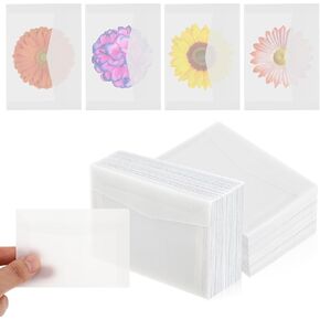 50 PCS Glassine Envelopes, 2.75x3.94inches Glassine Bags Vellum Envelopes Sealing Paper Small Coin Collection Vegetable Seeds Lottery Storage Pack Stamp Cards Home Office Campus Wedding Gift
