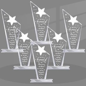 Bucherry 6 Pcs May You Be Proud of the Work Employee Thank You Gift Acrylic Keepsake Paperweight Pentacle Coworker Leaving Gift Inspirational Coworker Appreciation Gift for Teacher Nurse Doctor