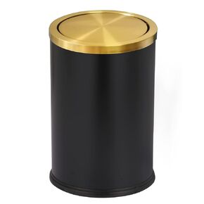 Stainless Steel Gold Trash can with Flipping Lid 2.4gallon Fingerprint-Proof Garbage cans Wastebasket Bin for Kitchen bothroom Living Room (Gold)