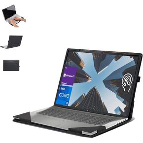 Laptop Cover for HP Envy Business Laptop 17.3" (Not Suitable for Other Models) Mobile Sleeve Computer Bag Protective PU Leather Shell (Black)