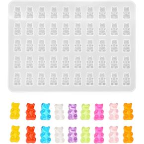 Small Bear Epoxy Resin Mold Bear Casting Mold Crystal Mold Gummy Bear Mold Animal Silicone Mold for DIY Jewelry Crafts Keychain Earring Charms