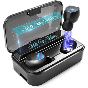 Yardstick Wireless Earbuds, Bluetooth 5.2 Headphones with Wireless Charging Case 1200mAh-60Hrs Play Time-Cell Phones Charging Function, Built-in Microphone IPX5 Waterproof Earphone for iOS/Android