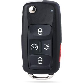 Keyless Entry Remote Key Fob Replacement for Volkswagen Tiguan Touareg Jetta Golf Golf Sportwagen CC Eos GTI Passat Beetle 2011-2016 NBG010206T ID 48 Chip 5 Buttons