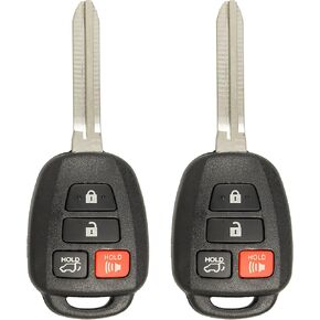 Keyless2Go Keyless Entry Remote Head Key Fob for select Toyota Rav4 Highlander Tacoma GQ4-52T w/ Trunk Release (2 Pack)