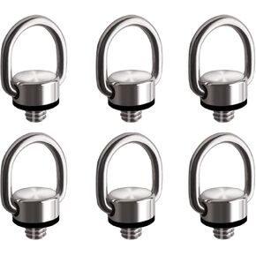 6Pack Camera D Ring Screw 1/4"-20 Camera Carabiner Clip Mount Screw for Easy Camera Wrist Strap Tripod Mounting and Equipment Attachment