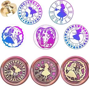 5PCS Wax Seal Stamp Head Replacement Retro Antique Sealing Wax Scrapbooking Stamps Head for Wedding Party Invitations Gift Idea Decoration (Alice)