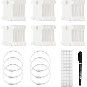 Embroidery Floss Bobbins, 120Pcs Embroidery Thread Organizer Cross Stitch Supplies Thread Holder Sewing Storage Plastic Cards with Pen and Label and Storage Loop
