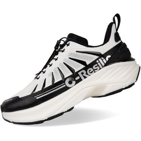ONEMIX Men's Max Cushioned Quick Laces Hiking Walking Shoes with Arch Support Plantar Fasciitis Pain Relief Breathable Outdoor Trailing Running Sneakers Non Slip Trekking Camping Shoes