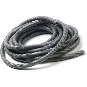 24.61FT 0.5in ID Electrical Conduits Non-Split Wire Loom Tubing Corrugated Tube Polyethylene Hose Cover for Home Outdoor Automotive Marine Wire Harness Wrap Cover Sleeve Conduit Grey (1PCS)